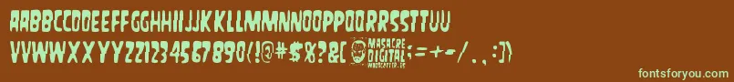 MasacreDigital Font – Green Fonts on Brown Background