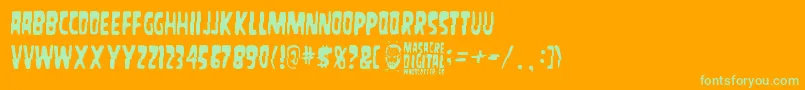 MasacreDigital Font – Green Fonts on Orange Background