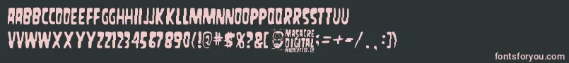 MasacreDigital-fontti – vaaleanpunaiset fontit mustalla taustalla