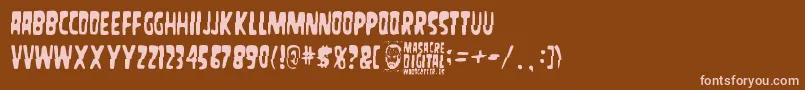 Fonte MasacreDigital – fontes rosa em um fundo marrom