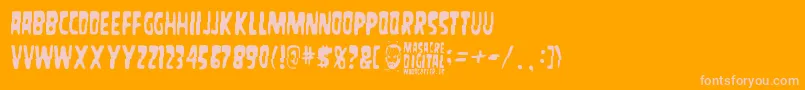 MasacreDigital Font – Pink Fonts on Orange Background