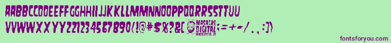 MasacreDigital Font – Purple Fonts on Green Background