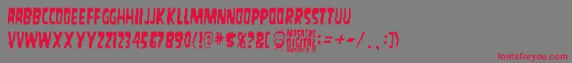 MasacreDigital Font – Red Fonts on Gray Background