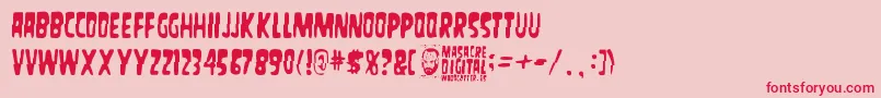 Fonte MasacreDigital – fontes vermelhas em um fundo rosa