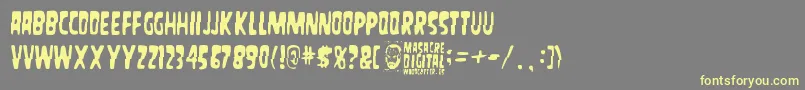 Шрифт MasacreDigital – жёлтые шрифты на сером фоне