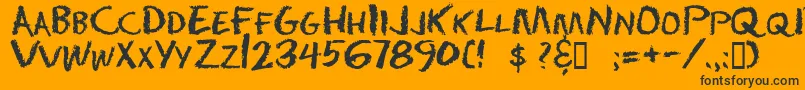 Chalkdust Font – Black Fonts on Orange Background