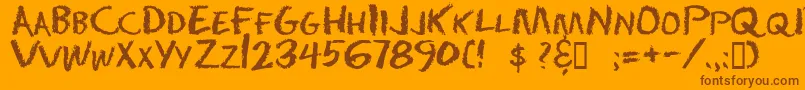 Chalkdust Font – Brown Fonts on Orange Background