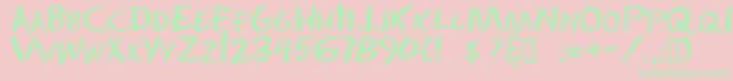 Chalkdust Font – Green Fonts on Pink Background