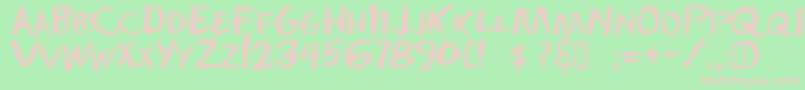 Chalkdust Font – Pink Fonts on Green Background