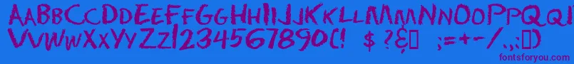 Chalkdust Font – Purple Fonts on Blue Background