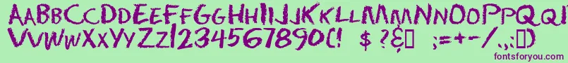 Chalkdust Font – Purple Fonts on Green Background