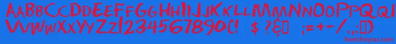 Chalkdust Font – Red Fonts on Blue Background