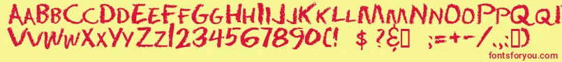 Chalkdust Font – Red Fonts on Yellow Background