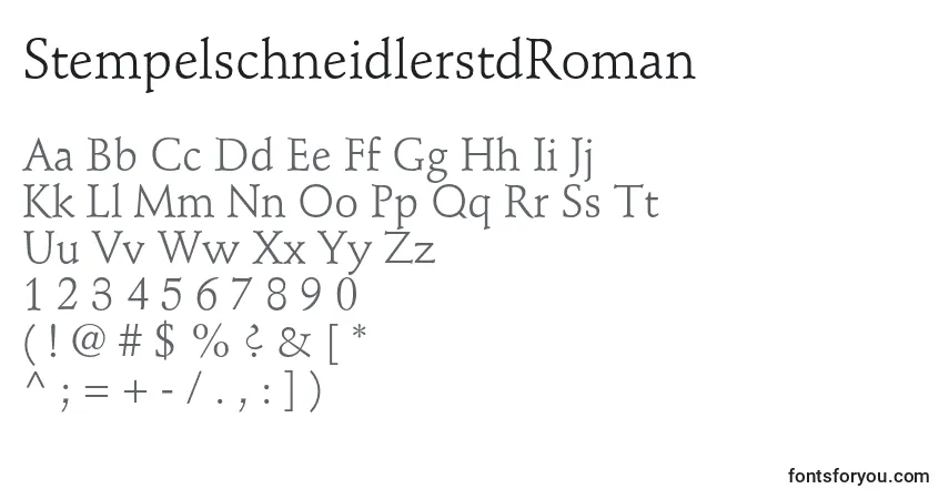 Шрифт StempelschneidlerstdRoman – алфавит, цифры, специальные символы