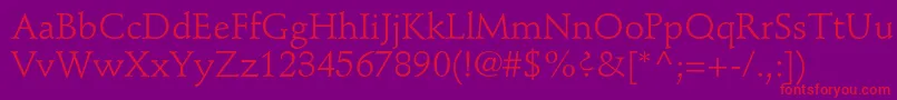 StempelschneidlerstdRoman Font – Red Fonts on Purple Background