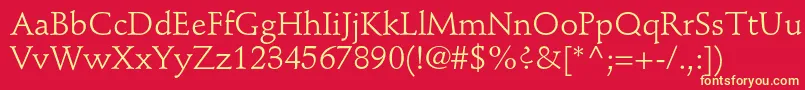 StempelschneidlerstdRoman Font – Yellow Fonts on Red Background
