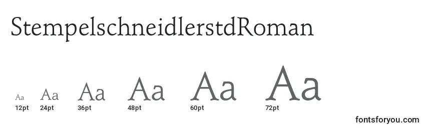 Размеры шрифта StempelschneidlerstdRoman