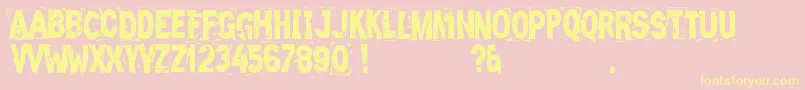 Fonte ZeroZeroIs – fontes amarelas em um fundo rosa