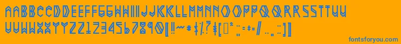 Nova1 Font – Blue Fonts on Orange Background