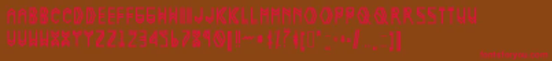 フォントNova1 – 赤い文字が茶色の背景にあります。