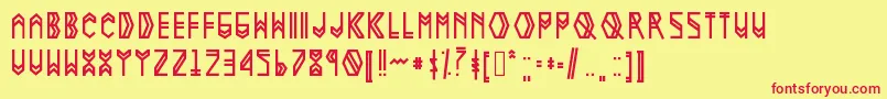 Nova1 Font – Red Fonts on Yellow Background