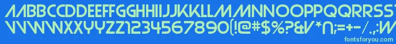 StrasuaRegular Font – Green Fonts on Blue Background
