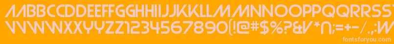 StrasuaRegular-Schriftart – Rosa Schriften auf orangefarbenem Hintergrund
