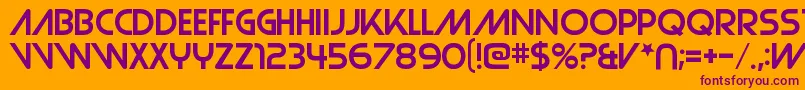 Czcionka StrasuaRegular – fioletowe czcionki na pomarańczowym tle