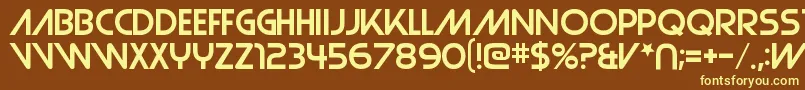 StrasuaRegular Font – Yellow Fonts on Brown Background