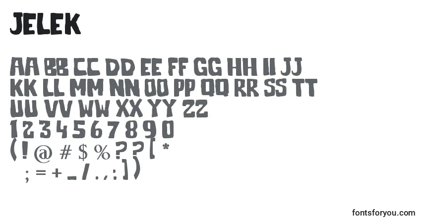 A fonte Jelek – alfabeto, números, caracteres especiais