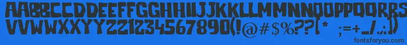 Jelek-Schriftart – Schwarze Schriften auf blauem Hintergrund