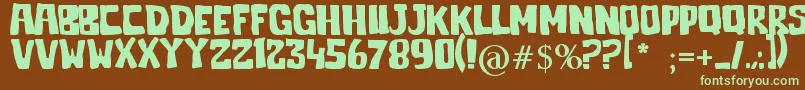 Jelek-fontti – vihreät fontit ruskealla taustalla