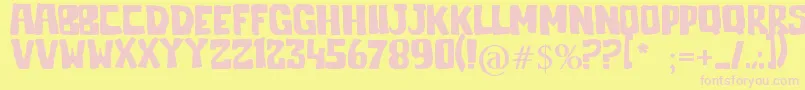 Fonte Jelek – fontes rosa em um fundo amarelo