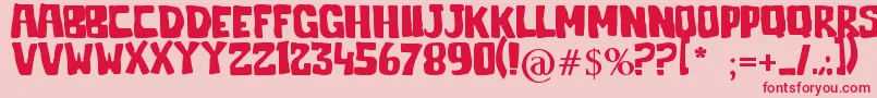 Fonte Jelek – fontes vermelhas em um fundo rosa