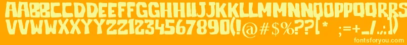 Jelek Font – Yellow Fonts on Orange Background