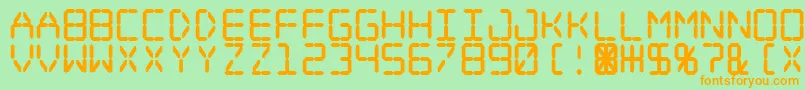 Digital Dream Fat Font – Orange Fonts on Green Background