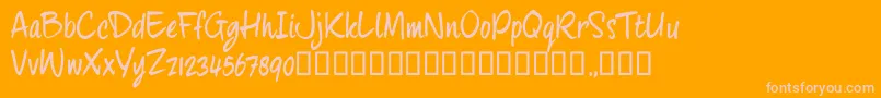 FourhandTrial Font – Pink Fonts on Orange Background