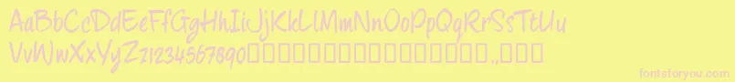 FourhandTrial Font – Pink Fonts on Yellow Background