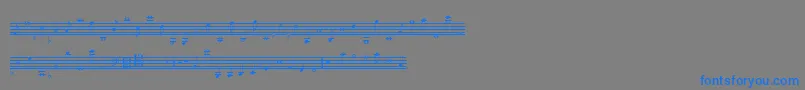 フォントLassusMedium – 灰色の背景に青い文字