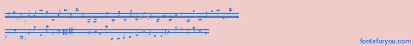 LassusMedium-fontti – siniset fontit vaaleanpunaisella taustalla
