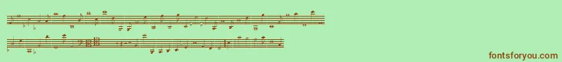 Fonte LassusMedium – fontes marrons em um fundo verde