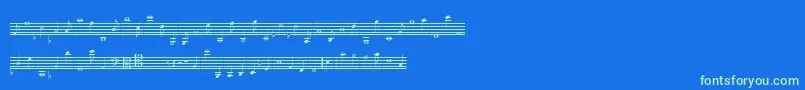 LassusMedium Font – Green Fonts on Blue Background