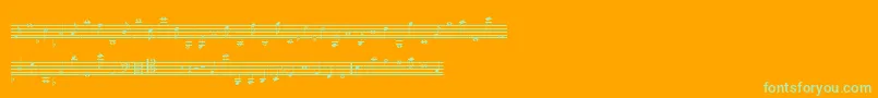 Шрифт LassusMedium – зелёные шрифты на оранжевом фоне