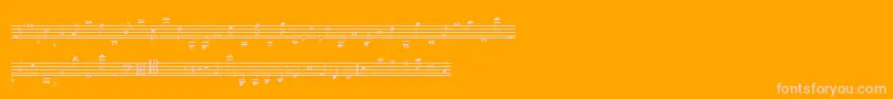 LassusMedium-fontti – vaaleanpunaiset fontit oranssilla taustalla