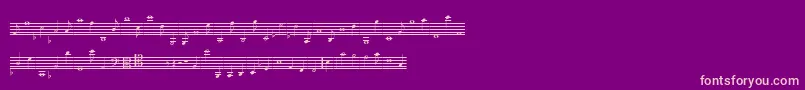 LassusMedium-fontti – vaaleanpunaiset fontit violetilla taustalla