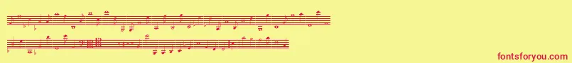 フォントLassusMedium – 赤い文字の黄色い背景