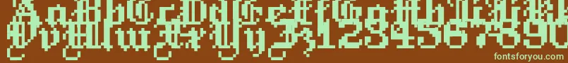 Шрифт HeinzheinrichRegular – зелёные шрифты на коричневом фоне