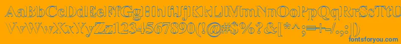 Gloucest Font – Blue Fonts on Orange Background