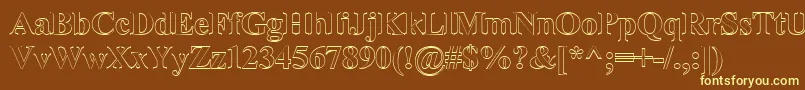 Gloucest Font – Yellow Fonts on Brown Background