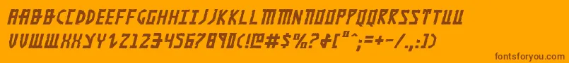 Fonte Khazadi – fontes marrons em um fundo laranja